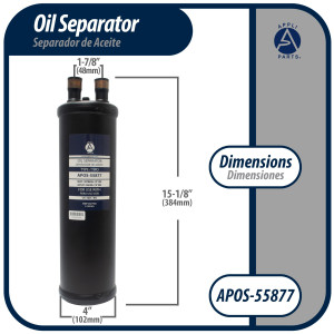 Appli Parts APOS-55877 7/8 in ODF Oil Separator, compatible with CFC,HCFC,HFC,R22,R407C,R502,R134a,R404A,R507, Working temperature 14 F to 266 F