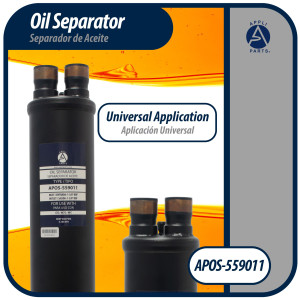 Appli Parts APOS-559011 1-3/8 in ODF Oil Separator, compatible with CFC,HCFC,HFC,R22,R407C,R502,R134a,R404A,R507, Working temperature 14 F to 266 F