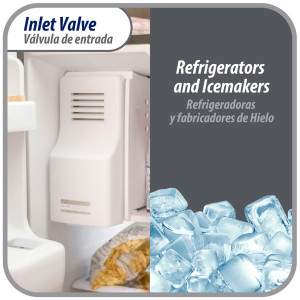 Appli Parts APVI-1111 Single Water Inlet 120 V Solenoid Valve for Refrigerators and Ice Makers, 50/60 Hz, 0.95 A, Inlet 3/4 in NPT Outlet 1/4 in