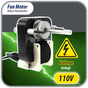 Appli Parts APFM-670 1/130 Hp Fan Motor, 110 V, 50/60 Hz, 3000 rpm, Reversible rotation, Universal Fan Motor Kit, Shaft 3/16 in by 1-1/4 in long includes 2 Fan Blades 4 and 5.5 in Certified UL E479056 Replaces NUV-670, SM670